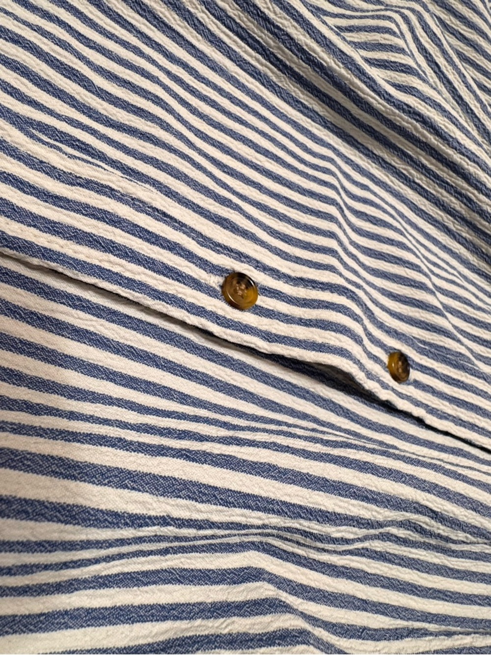 Velvet Heart Blue and White Vertical Stripe Shirt Seersucker - Picture 4 of 5
